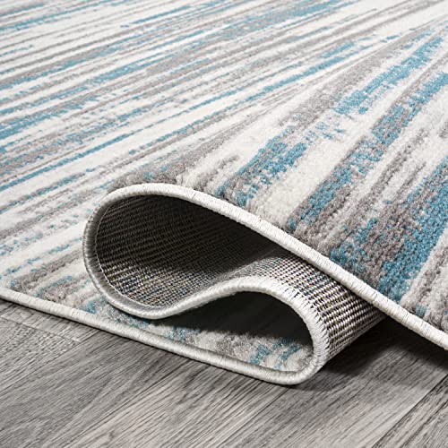Tapete decorativo gris y azul, 72x47 pulg, contemporáneo miniatura 5