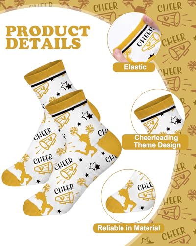 Image of Maiteenly 24 Pairs Ankle Cheer Socks Cheerleading Team Cheerleader Socks for Women Girls Cheer Accessories Gifts
