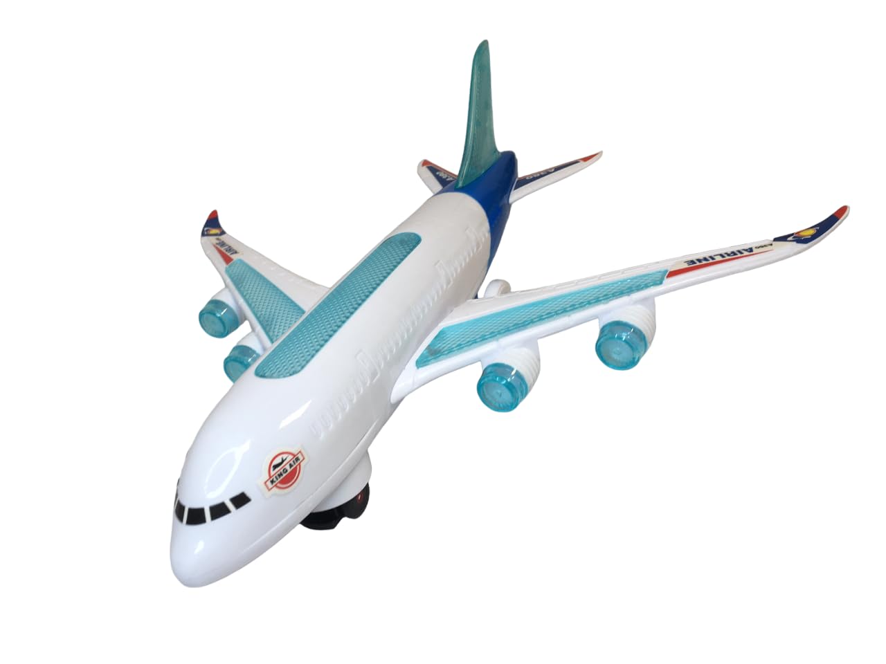 Generic Jumbo Jet Samolot zabawka ze światłami, dźwiękami i ruchem - kompatybilny z Airbus 380 Boeing - 30 cm - unisex dzieci 3+