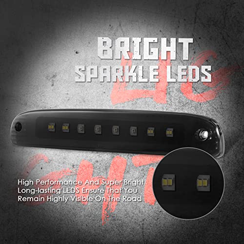 High Mount Stop Third Brake Light, Compatible With 1997-2010 Dodge Dakota Third Center Cargo Rear Led 3Rd Brake Light Bar Taillight (Black Smoke) #TOP1