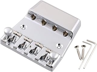 Zinc Alloy 4 String Bass Bridge Tailpiece Chrome