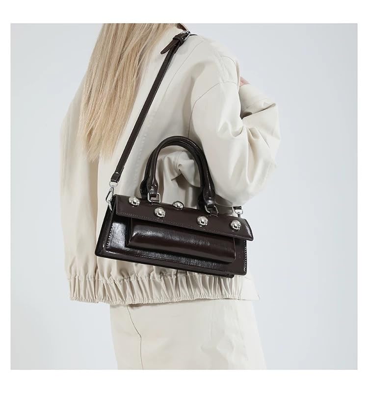 Edgy Sweetheart Shoulder Bag Sling bag Glossy Leather Quality Crossbody Bag with Detachable Studded Design Stylish Women Bag2