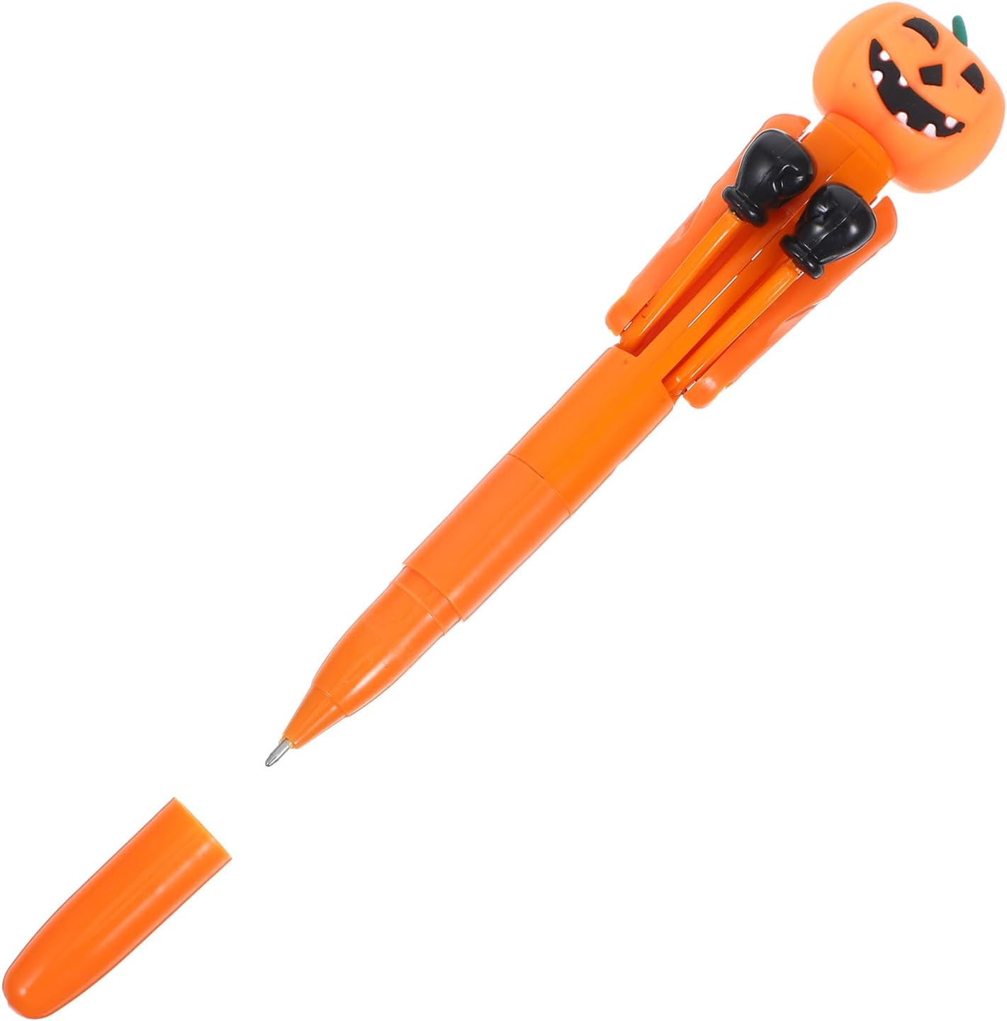 Operitacx Funny Pumpkin Boxing Pen, Cool Novelty Punching Arm Ballpoint Pen Decompression Rollerballs Pen for Halloween Party Supplies Office School, Orange