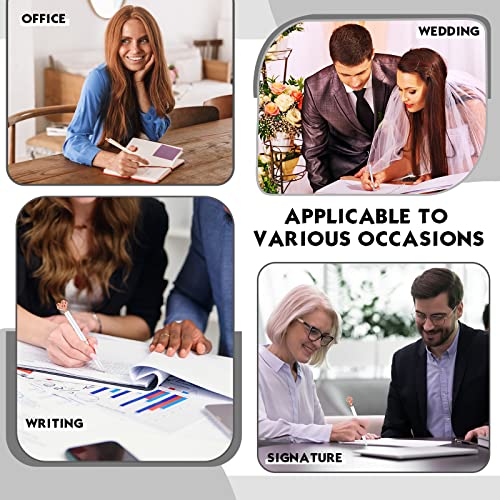 12 Pcs Diamond Pens Metal Liquid Sand Glitter Cute Ballpoint Pen Set Girly Crystal Pen Women Ballpoint Pen Black Ink Ball Point Pen Gift For Women Office Supplies School Wedding Party Desk (White) #TOP5