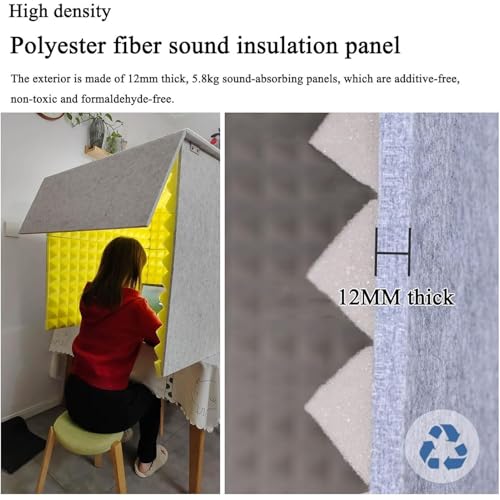 Cabina Acústica Portátil para Escritorio HONGKEFIT, Cubierta Acústica para Microfono, Cubo de Aislamiento Sonoro, Escudo Absorbente Vocal, Pequeña Cabina para Grabación en Casa, Verde miniatura 4