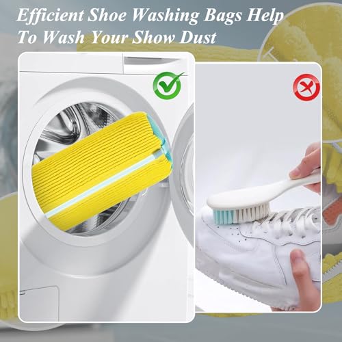 Shoe Washing Machine Bag – 2PCS Reusable Laundry Shoe Bag for Washer & Dryer – Zipper Plush Sneaker Cleaning Bag for Shoes, Gym, Tennis, Boots & Delicate Footwear3