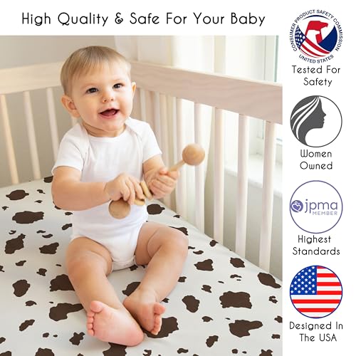 Image of Sweet Jojo Designs 4-Piece Baby Crib Bedding Set (Western Cowboy) for Boys, Infants /Nursery incl. Blanket, Fitted Sheet, Skirt, Diaper Stacker (Country, Farm, Horse Ranch, Wild West, Southern Charm)