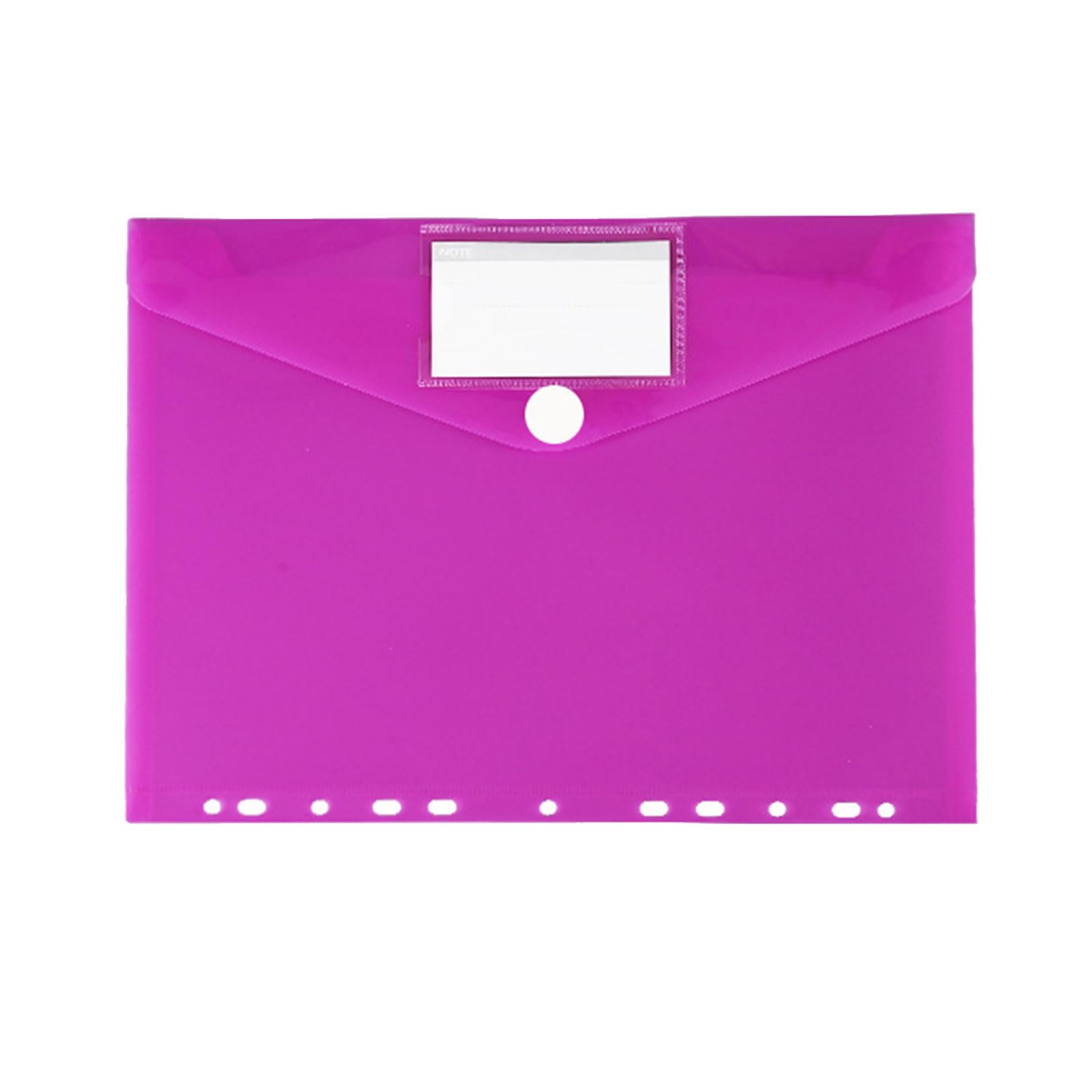 NVOQILIN A 4 File Bag Document Bag Clear File Folder 11 Hole Edges Organiser Document Folder with Label Pocket