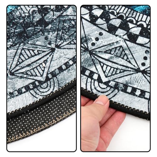 Tapis en velours cristal texturé avec finitions mandala