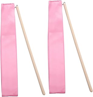 Mikikit 2Piezas Rítmica de Gimnasia para Serpentinas de Baile Coloridas para Ejercicios Artísticos Rosa