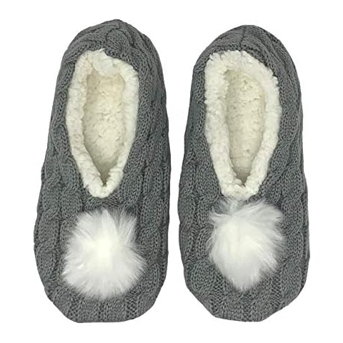 Bramble Ladies Grey Ballerina Slipper Socks Cover