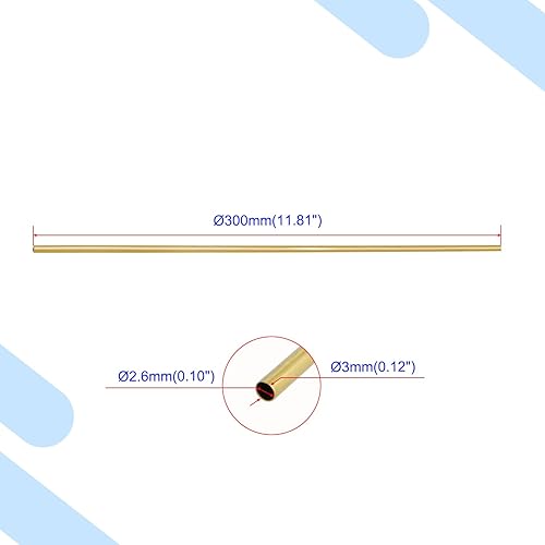 Miniatura 8 de Aopin - Tubo redondo de cobre (latón, 0.098in, diámetro de 0.138in, diámetro de 0.138in, tubo de cobre hueco, 11.811in, 11.811in, 12 pulgadas de