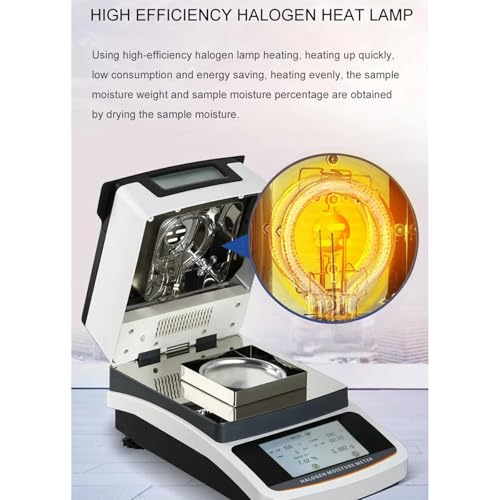 Analizator wilgoci, miernik wilgotności ziarna, szybkoschnący analizator laboratoryjny z wyświetlaczem LCD, regulacja temperatury 40-160°C, dokładność 50 g/0,001 g