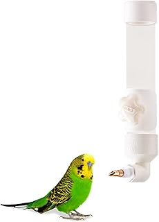 BNOSDM Bird Water Feeder, Parakeet Water Dispenser for Cage Acrylic Parrot Waterer Budgie Drinker Bottle Automatic Drinking Device Cockatiel Cage Accessories for Conure Lovebird Finch