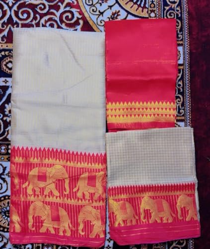 Image of ZITON ARICO MART Women's Indian Traditional Kanjivaram Silk Pure Weaving Lehenga Choli Along With Dupatta And Blouse Piece, Half Saree (Unstitched)