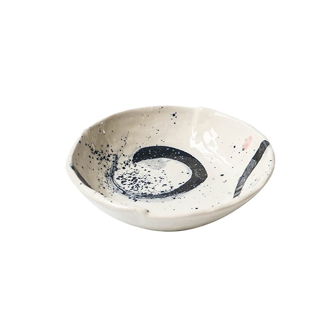 Keramik-Besteck-Salatschüssel, 2er-Set, Soßenschale, Keramik-Soßen-Dip-Schale für Sushi, Sojasoßenschale, Snack-Dessert-Vorspeisenteller, Gewürz-Servierschale im japanischen Stil, kleine Schüssel (14,