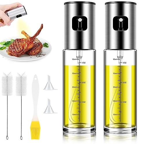 La Mejor Recopilación de Aceitera de cocina de esta semana. 49 Dispensador de Aceite de Cocina 100ml, Pulverizador de Aceite de Oliva y Vinagre, Atomizador de Aceite Botella de Vidrio Transparente de Acero Inoxidable con Embudo y Pincel para...