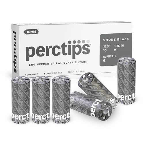 Glass Tips 10mm Spiral Vortex Black