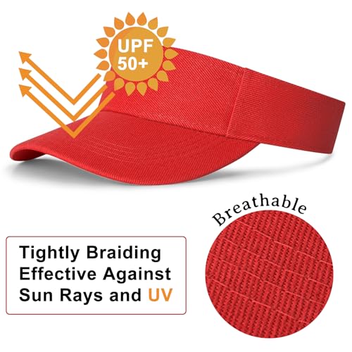 Image of 6 Pieces Sun Visor Hats for Women and Men Adjustable Sun Protection Cap Hats (One Size Adjustable)