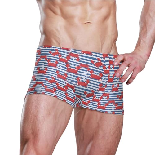 Cute Crab Mens Swim Trunk Swimwear Bathing Suit Swim Brief Square Leg Board Short S B04040693