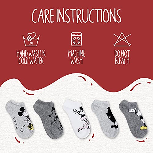 Image of Disney Women's Mickey Mouse 5 Pack No Show Socks