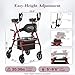 Fvzzin Upright Rollator Walker, Heavy Duty Stand Up Walkers for Seniors with Seat and Reversible Backrest, Foldable Standing Rollator with 8