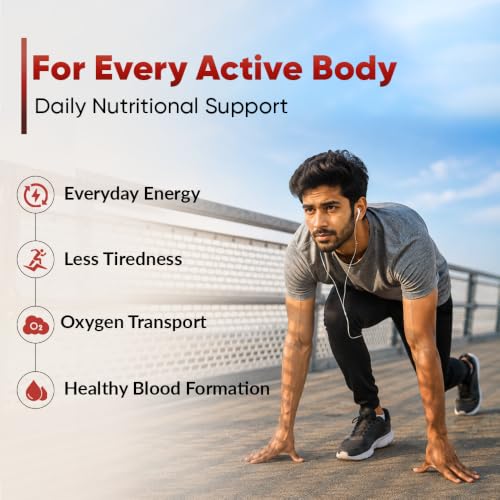 Image of Ambrosial Iron Bisglycinate 28mg High Strength Tablets | High Absorption Iron Supplement for Tiredness and Fatigue for Women and Men | Pack of 1-180 Veg Tablets