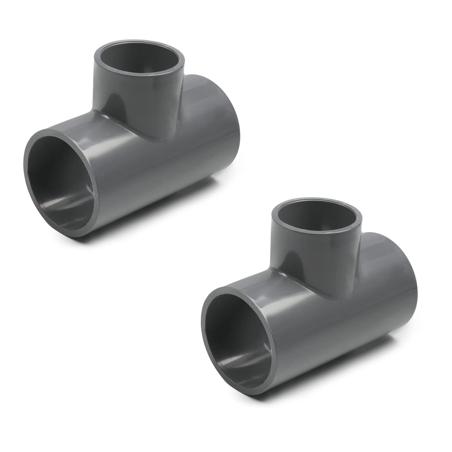 MroMax 2 pz PVC riduttore accoppiamento programma 50mm x 25mm presa tubo raccordo adattatore connettori per uso domestico o industriale grigio