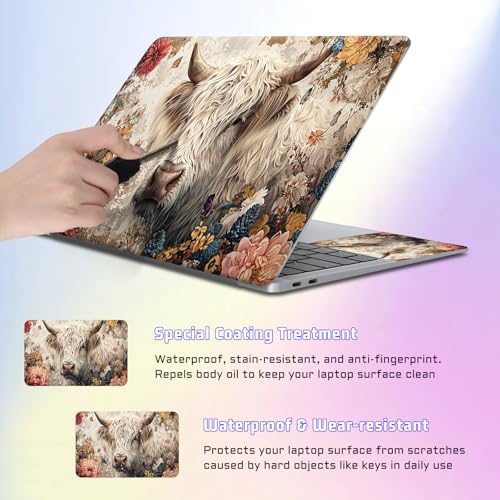 Vinyle pour ordinateur portable haut de gamme avec impression artistique florale - 3