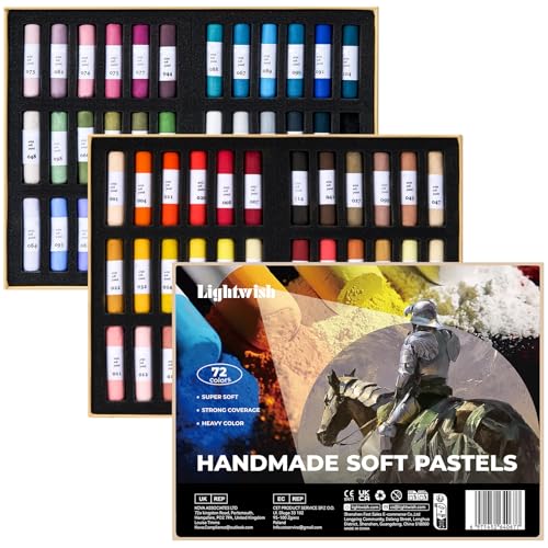 LIGHTWISH 72-Color Professional Soft Pastels Set for Artists, Beginners & Adults - Non-Toxic, Vibrant Drawing Pastel Sticks for Art Sketching & Shading