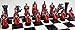 Medieval Times Crusades RED & Blue Maltese Knight Set of Chess Men Pieces Hand Painted - NO Board