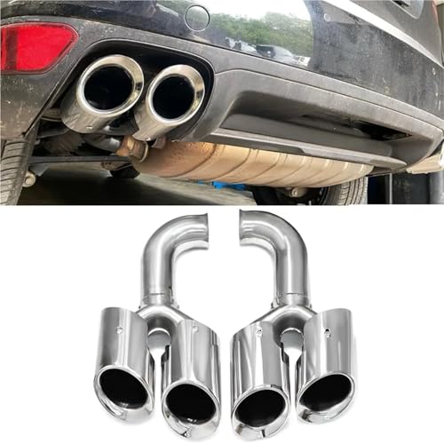 Modification d'échappement Cayenne 2011-2014 quad tailpipe silver short - 2