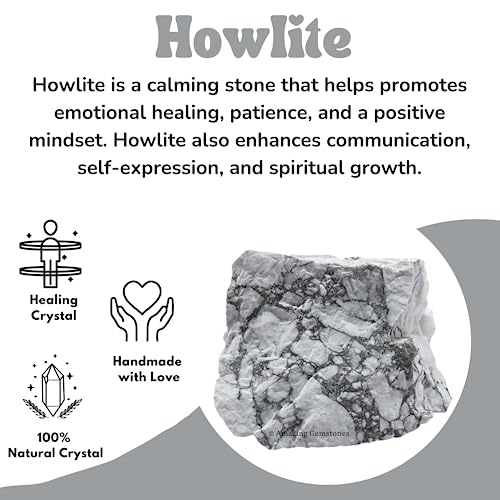Image of Amazing Gemstone 2 Pieces Howlite Raw Crystals and Healing Stones, Natural Rocks for Tumbling and DIY Raw Stones and Crystals