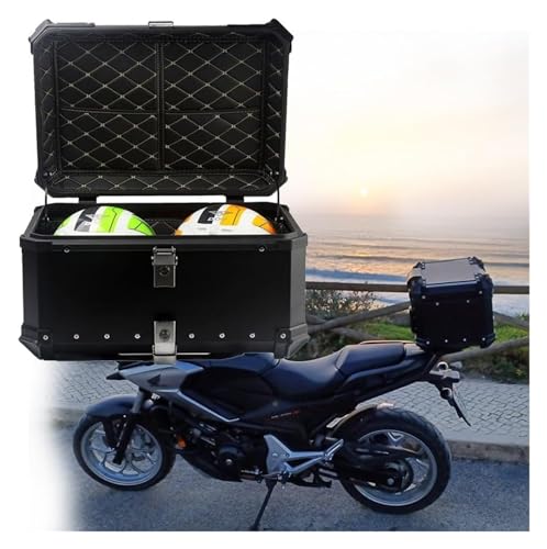 Genérico Baúl De Motocicleta, Caja De Almacenamiento Impermeable De Aleación De Aluminio, Ip68 A Prueba De Polvo Y Agua, Caja De Viaje De Instalación Rápida (Black 36L)