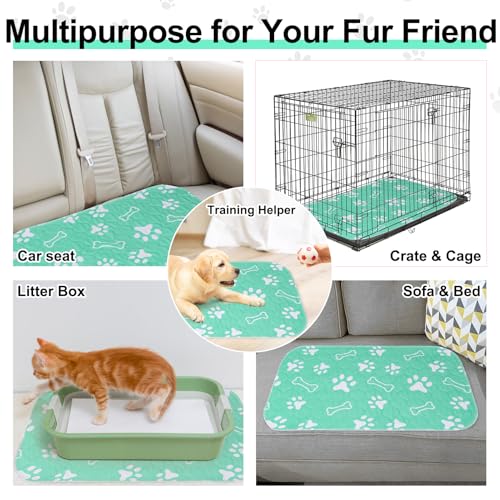 Image of BEAUTYZOO 8 Pack Washable Pee Pads for Dogs, Reusable Puppy Pads for Potty Training, Waterproof Super Absorbent Whelping Pads Mats Non Slip Against Urine for Small Medium Dogs Cats, 18 inch x 24 inch