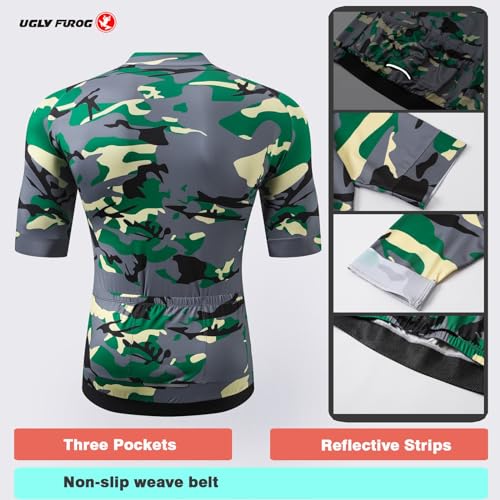UGLY FROG Maillot Ciclismo Hombre con 3 Bolsillos Traseros Jersey Ciclista MTB Transpirable y Secado Rápido,Ropa Deportiva para Mountain Bike y Ciclismo de Montaña - imagen 4