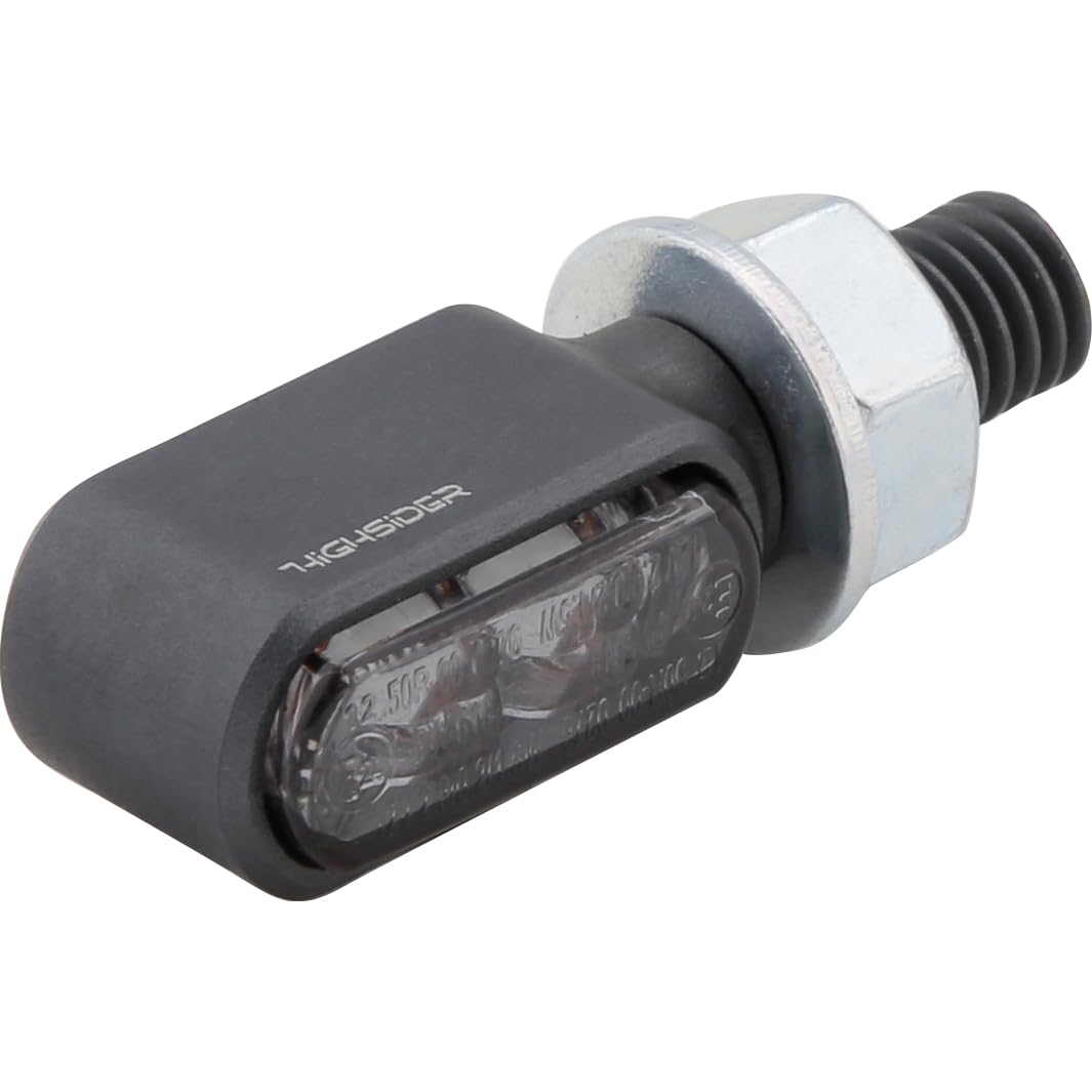 Intermitentes/luces de posición LED CNC HIGHSIDER Little Bronx titanio, teñido, homologado E, par