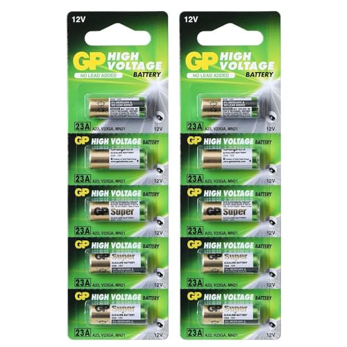 Image of SOUVENIR Mini 23A 12V Alkaline Battery - Long-Lasting Power for Remote Control, Doorbell, Security Alarm - A23 MN21 23A Type - Reliable High Voltage Cell (Pack of 10)