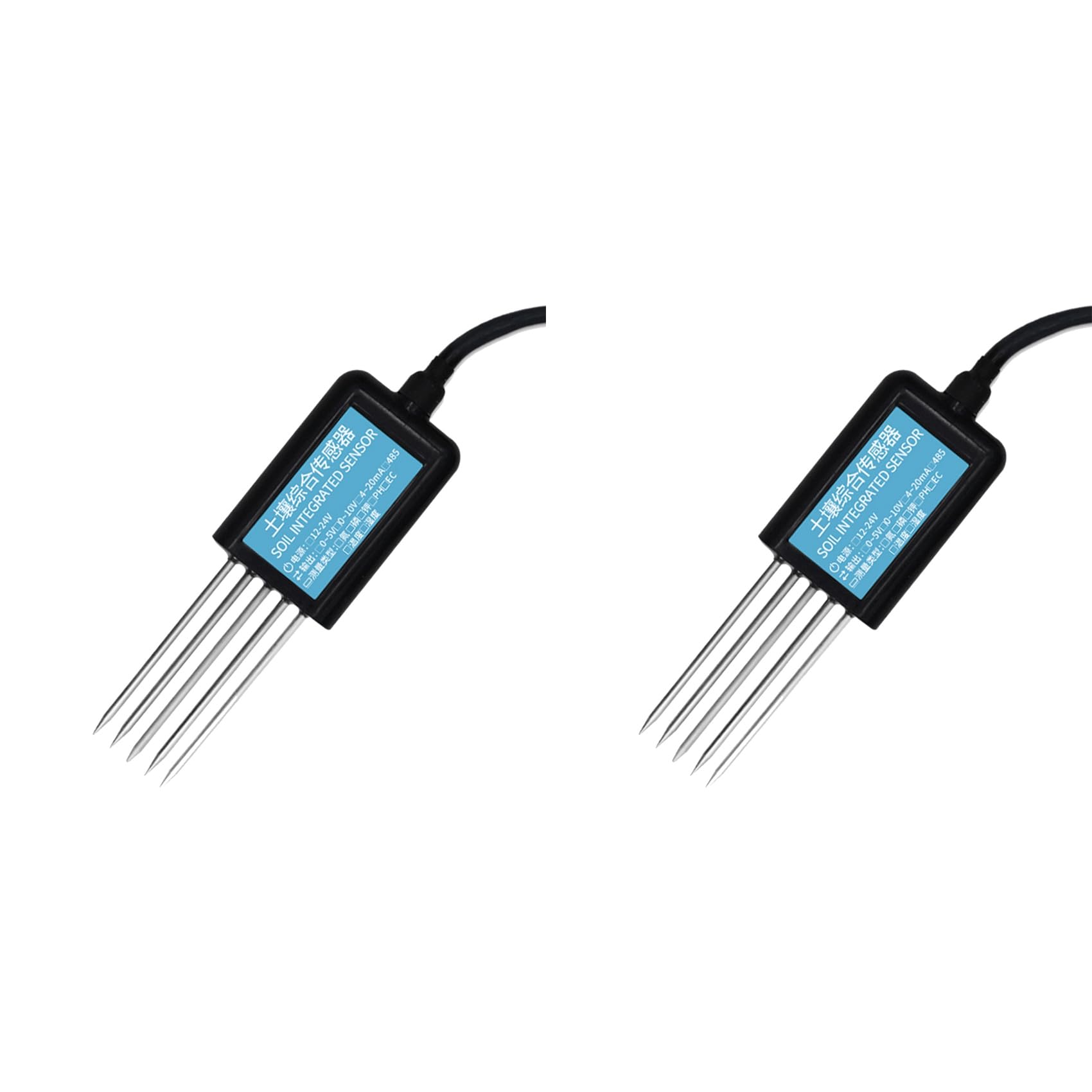 2X 7 en 1 RS485 Sensor de Humedad y Temperatura del Suelo PH Conductividad Nutriente Sal Nitrógeno Fósforo Transmisor de Potasio