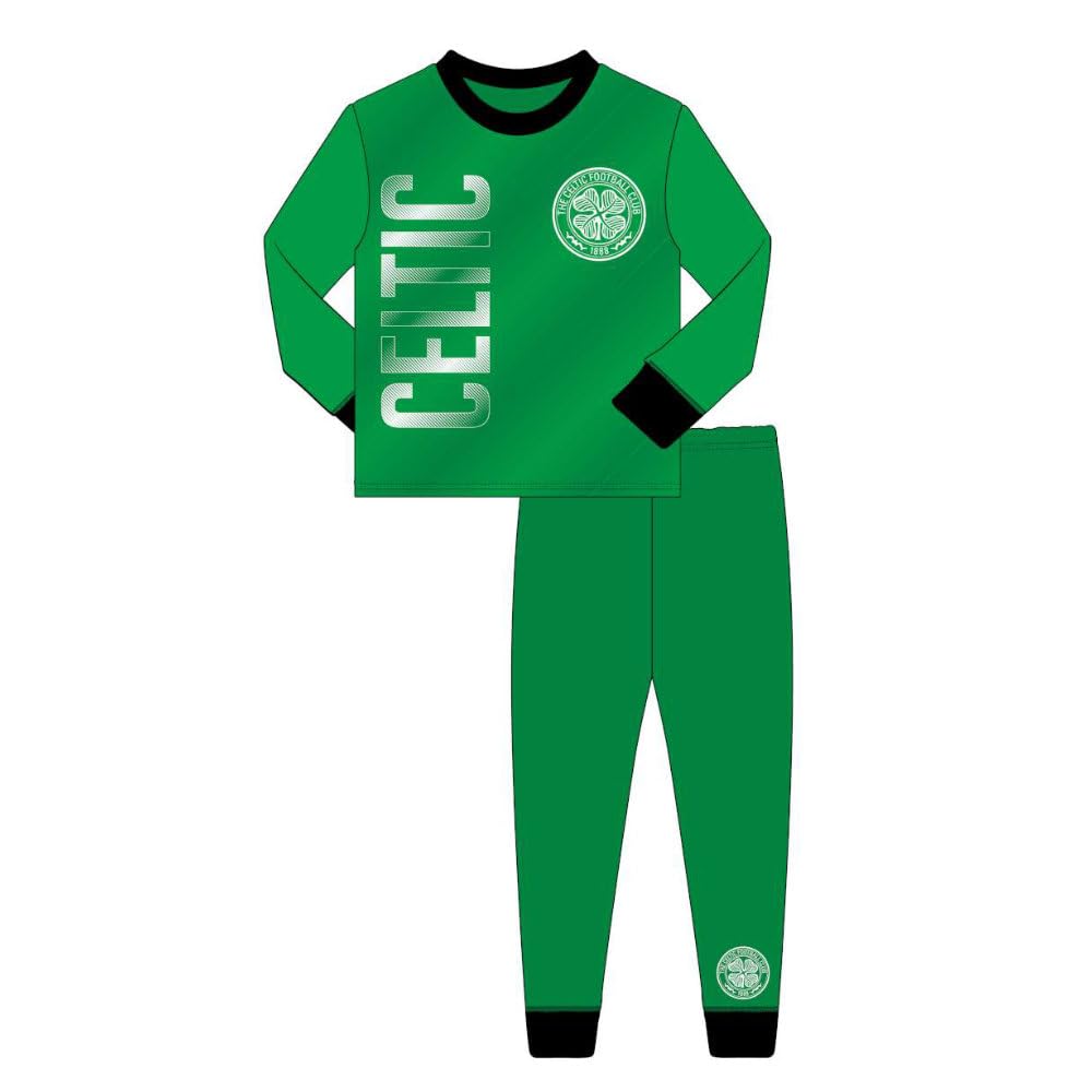 Tdp Boys Green Childrens Official Celtic Fc Pyjamas | Football Club Nightwear Pj Set, Age9-10 Years