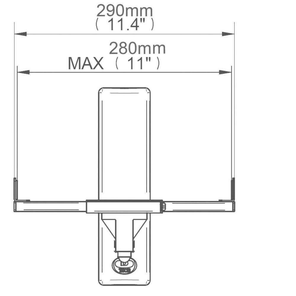 B-Tech Boczne Uchwyty Zaciskowe z Uchwytem Ściennym z Uchylnym i Obrotowym, Biały, 135 mm - 280 mm, 2 Sztuki