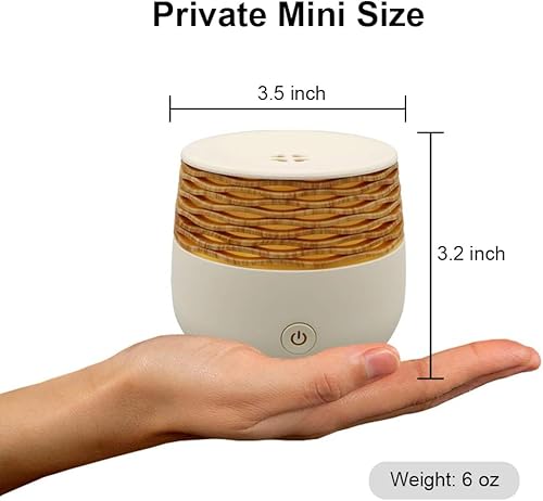 Miniatura 3 de Difusores pequeños de aceite esencial, mini difusor de 1.0 fl oz para aceites esenciales, difusores ultrasónicos de grano de madera, niebla fina,