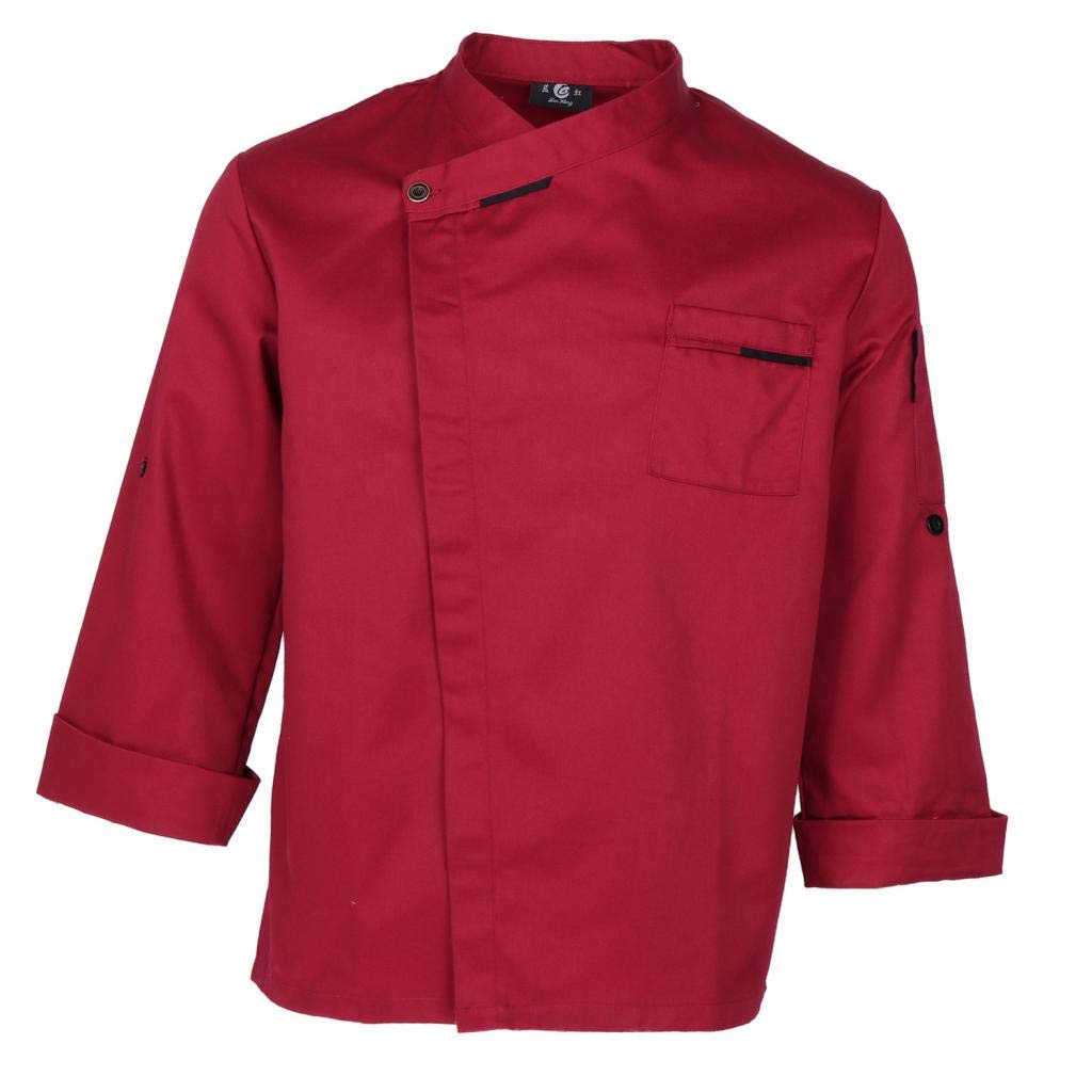 Giacche da cuoco unisex a maniche lunghe, camicia da cucina uniforme, bianco, L