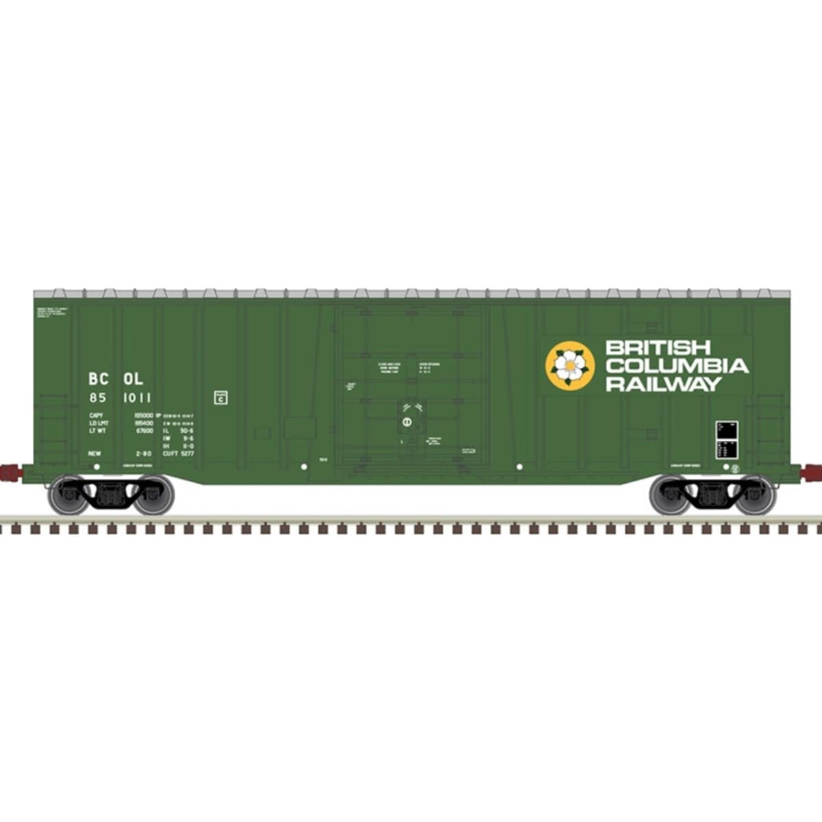 Atlas HO Scale NSC 5277 50' Plug-Door Boxcar British Columbia Railway #851009