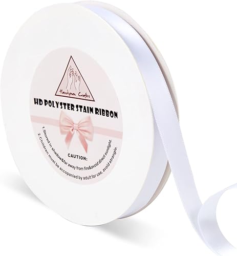 Miniatura 21 de Cintas de satén de doble cara rojo intenso de 5/8 pulgadas, 50 yardas, cinta de poliéster HD, para envoltura de regalos de boda, floristería