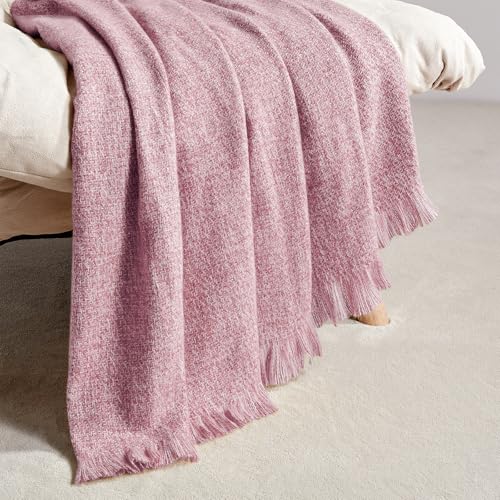 BOURINA Rose Wine Throw Blanket Faux Cashmere Throw Outdoor Blanket 50"x70"
