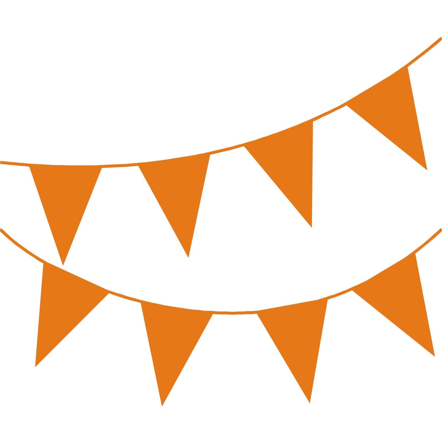 Happium 20m / 65 ft Solid Colour Bunting Flags Banner Pennant Party Decoration Garland (Orange)