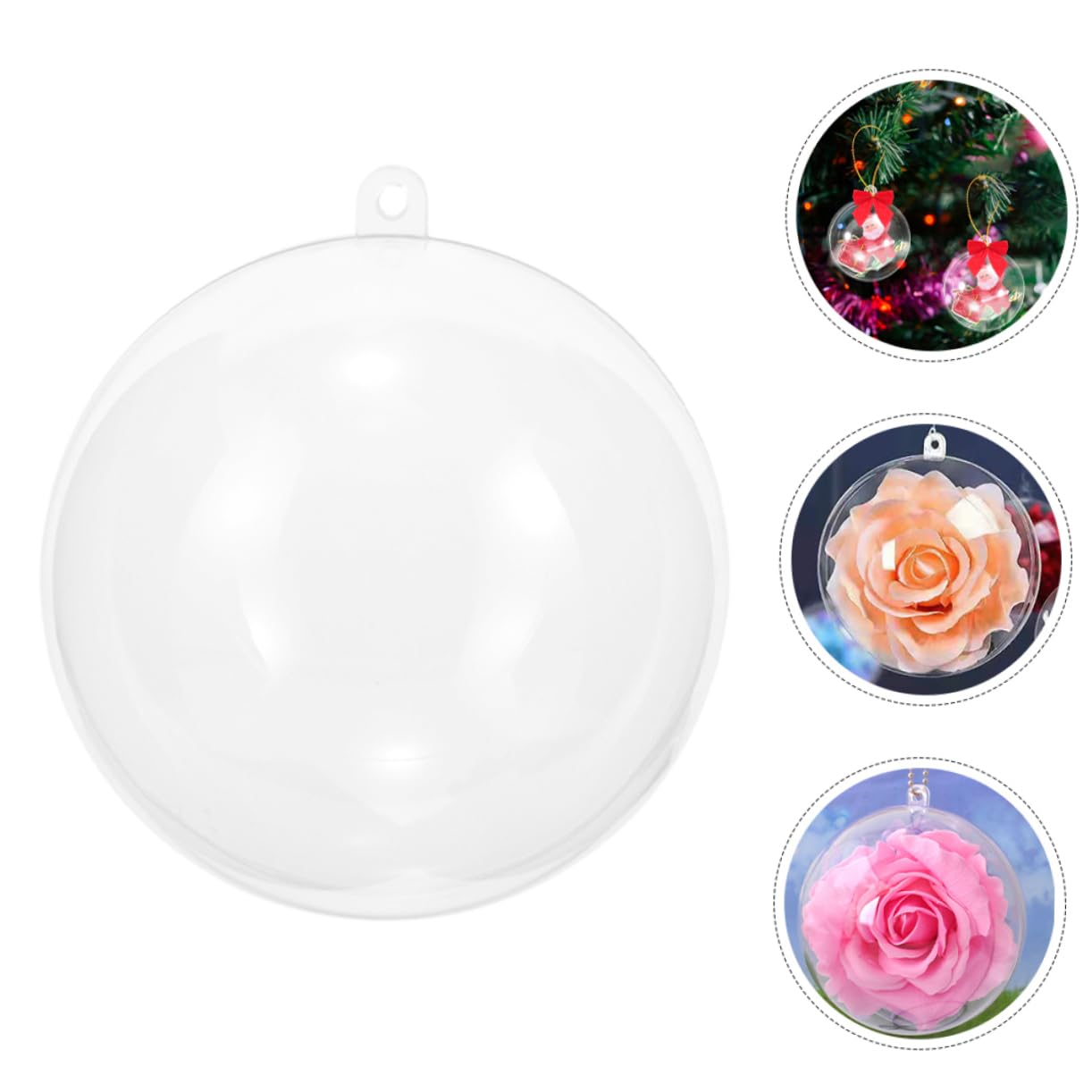 TOPBATHY 18piezas Bolas de Navidad Transparentes Bolas Rellenables Vacías para Decorar el Árbol de Navidad Accesorios Navideños DIY