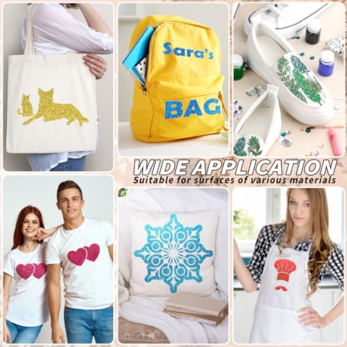 Image of 20 Pack Glitter HTV Vinyl 12 inch x 5FT Heat Transfer Iron On Vinyl Bundle