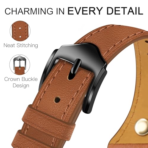 Image of JR.DM Slim Leather Bands Compatible with Apple Watch Band 38mm 40mm 41mm 42mm 44mm 45mm 46mm 49mm, Genuine Leather Band with Charms, Feminine Design for Iwatch Ultra SE Series 11 10 9 8 7 6 5 4 3 2 1